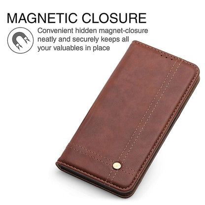 Pikkme Vivo Y21 2021 Premium Leather Magnetic Flip Cover (Brown)