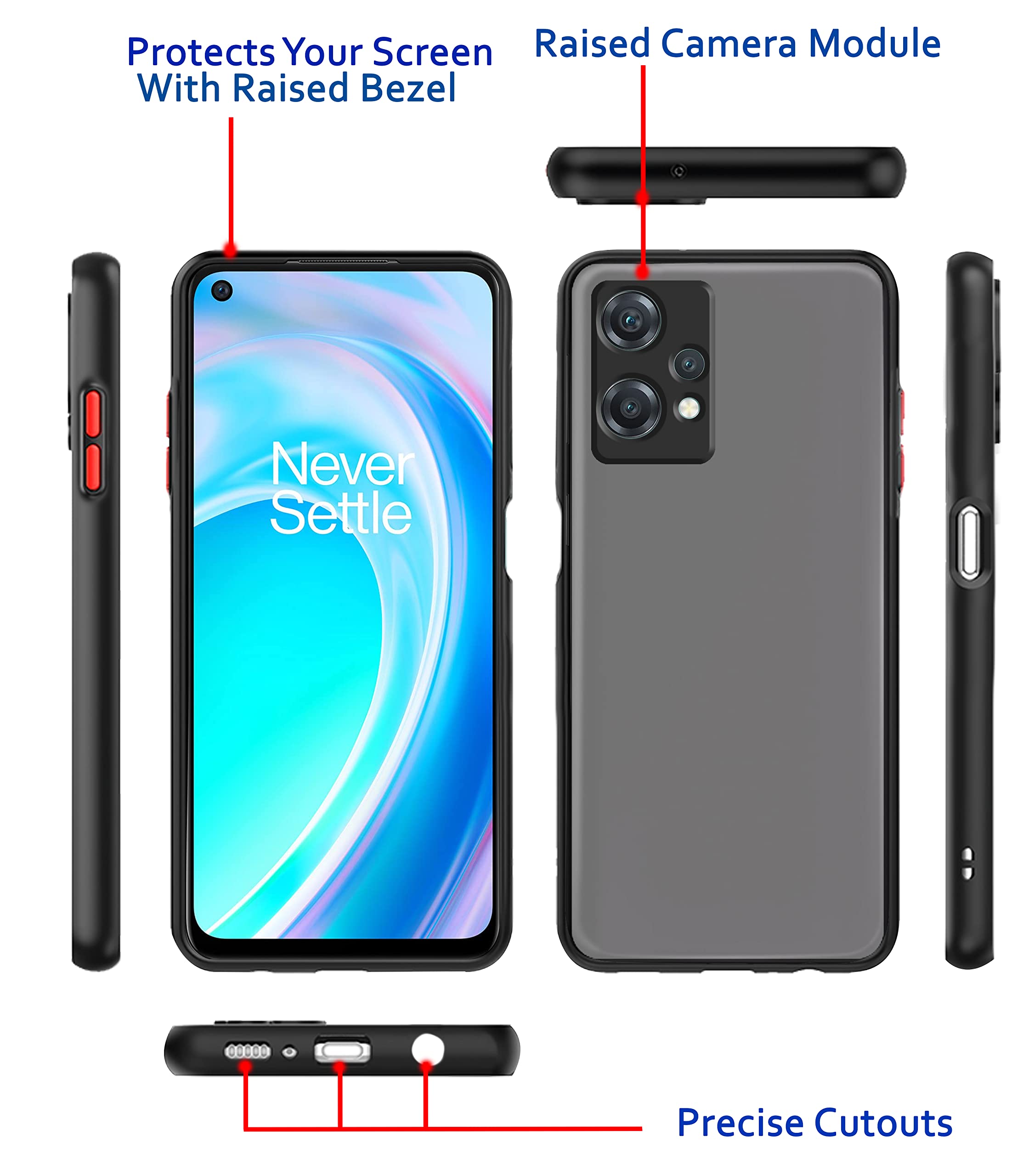 Pikkme black Hybrid mobile back cover for OnePlus Nord CE 2 5G – photo 3