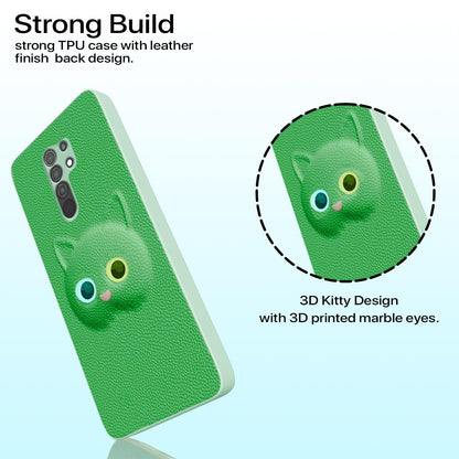 Pikkme Redmi 9 Prime/Poco M2 Kitty Back Cover (Green)