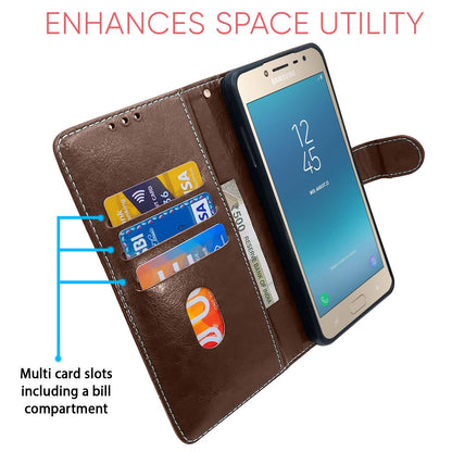 Pikkme Samsung J2 (2018) brown & coffee wallet flip cover – photo 3