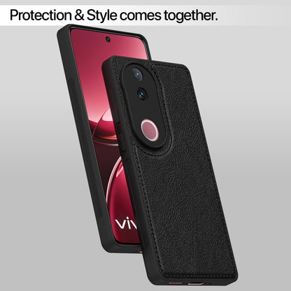 Pikkme Vivo V50 5G / V50e 5G Leather Back Case | Black