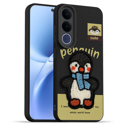 Pikkme black Plush Patch mobile back cover for Vivo V70 FE 5G