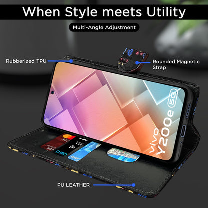 Pikkme black flower flip cover for Vivo Y200e/Y200e 5G – photo 5