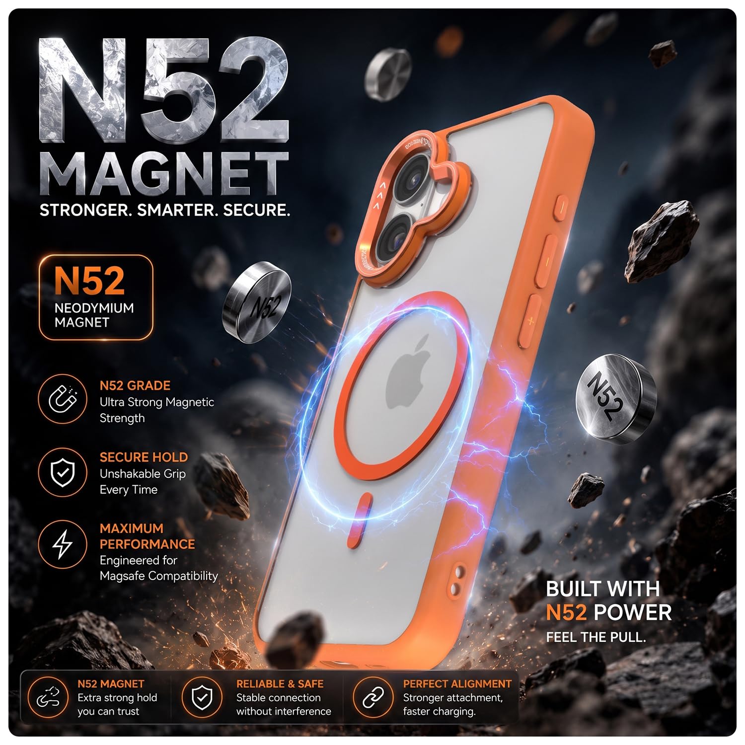 iPhone 17 MagSafe mobile back cover in orange mag-safe by Pikkme – photo 3