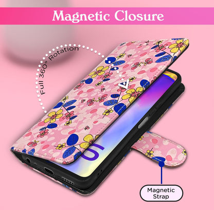 Vivo Y16 Wallet wallet flip cover in pink flower by Pikkme – photo 6
