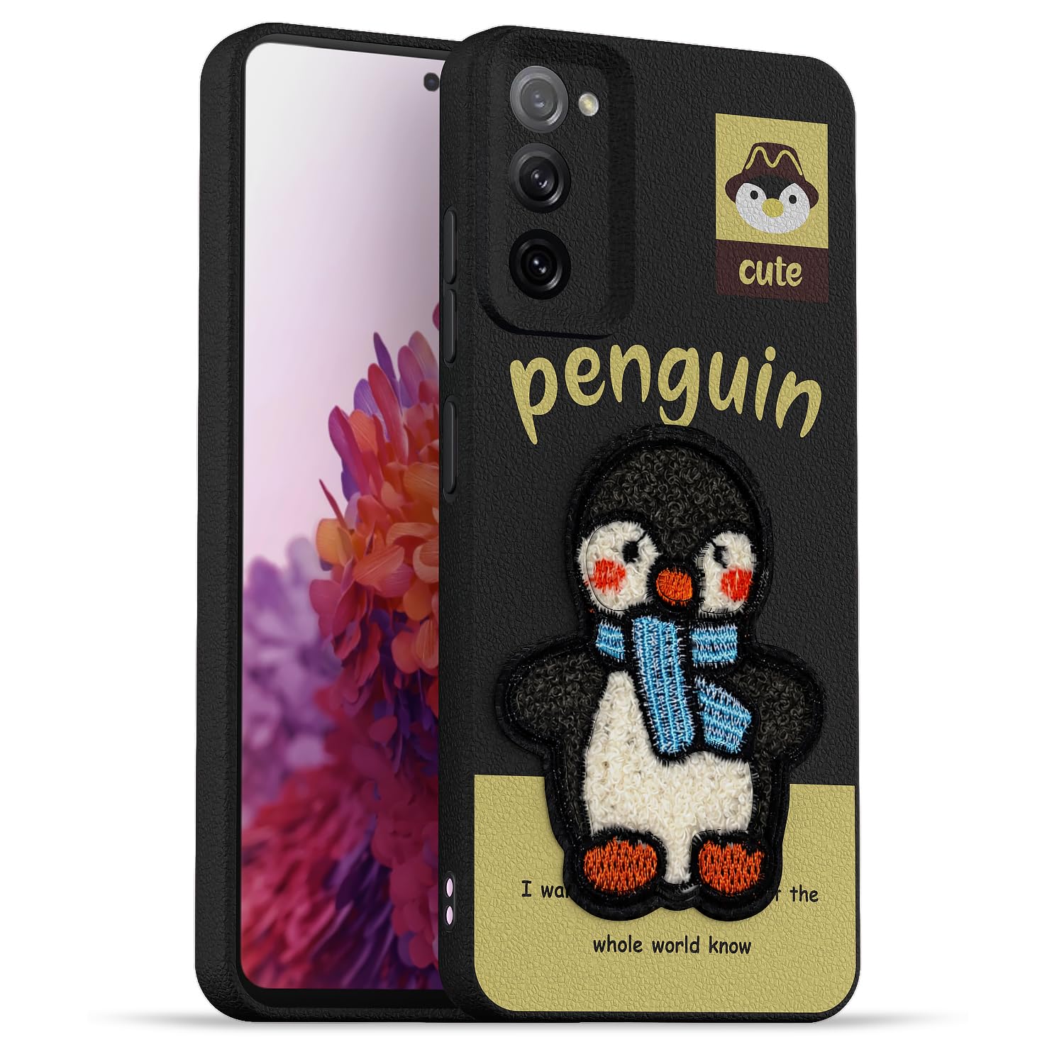 Samsung S20 FE/S20 FE 5G Plush Patch mobile cover in black by Pikkme