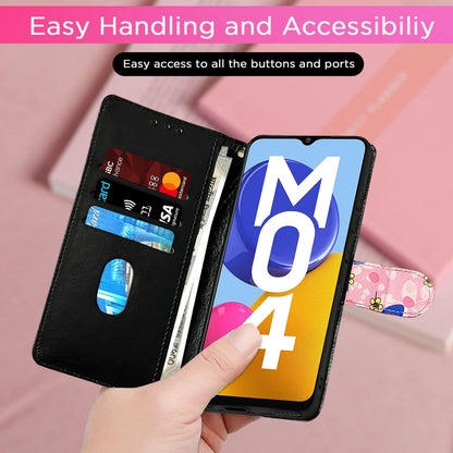 Pikkme Samsung M04 Wallet pink flower mobile flip cover – photo 6