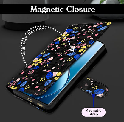 Black flower mobile flip cover for Realme 12 Pro/12 Pro Plus 5G – Pikkme – photo 3