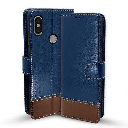 Blue & brown mobile flip cover for Redmi Y2 – Pikkme