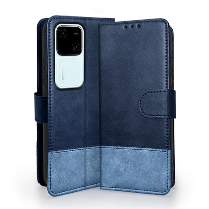Pikkme Vivo V30 5G Magnetic navy & light blue mobile flip cover
