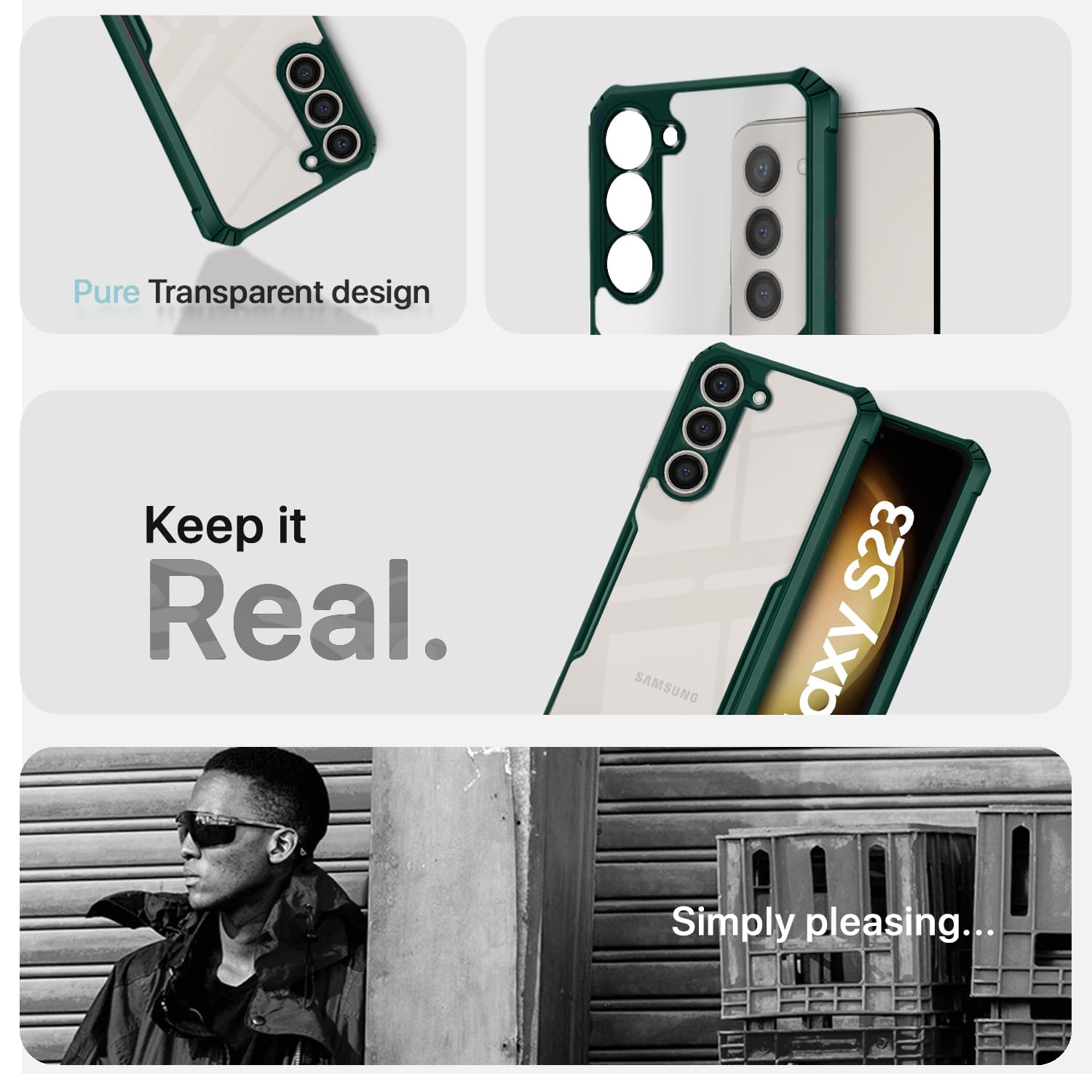 Samsung S23 5G Hybrid mobile back cover in green by Pikkme – photo 4