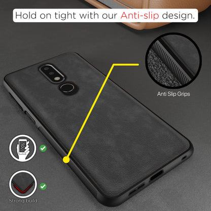 Nokia 6.1 Plus Leather mobile back cover in grey by Pikkme – photo 2