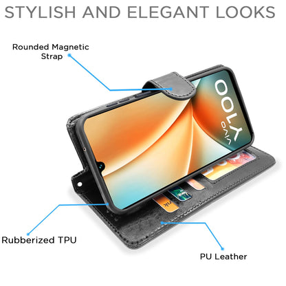 Pikkme Vivo Y100 5G Wallet black mobile flip cover – photo 3