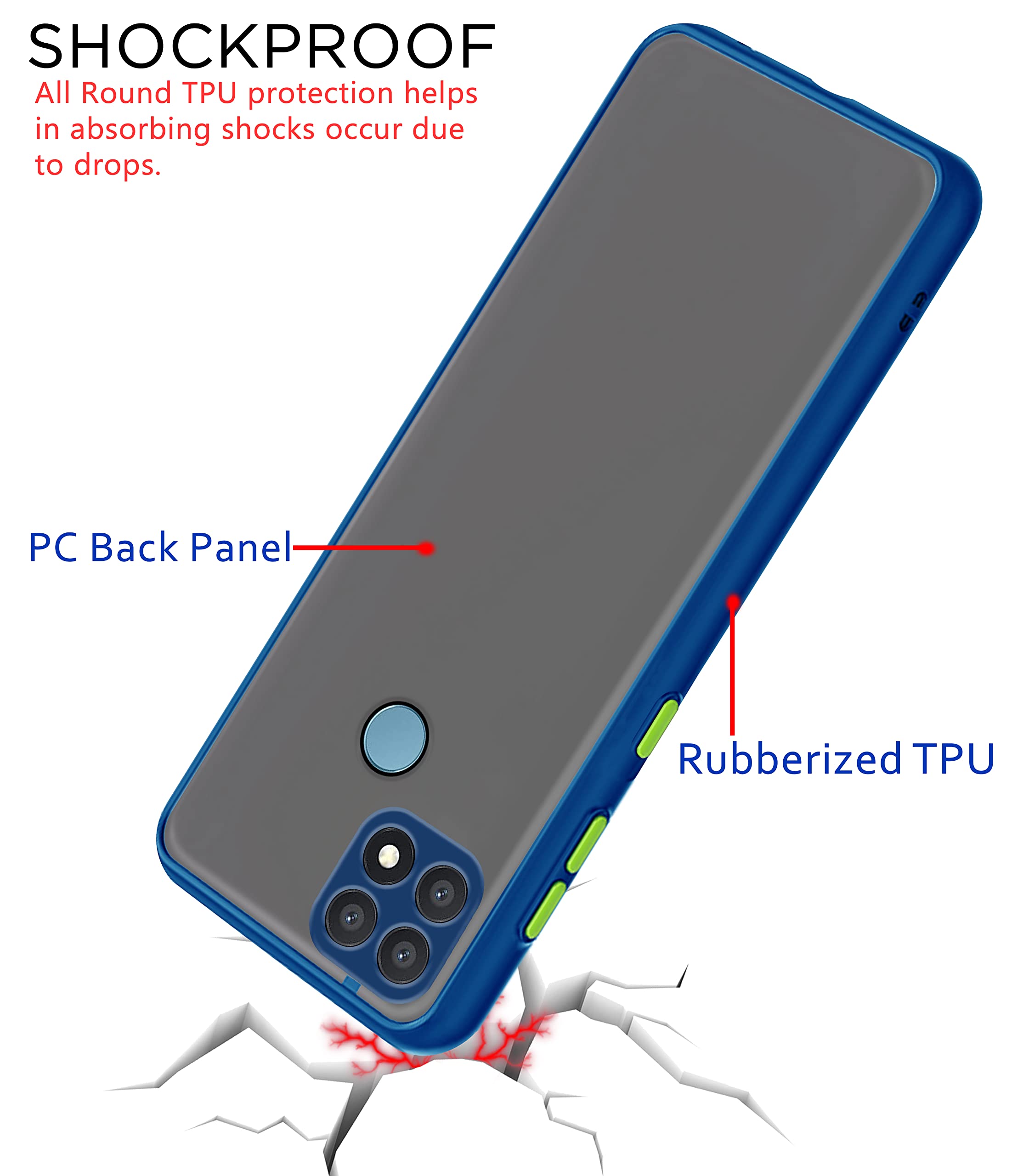 Blue Hybrid mobile back cover for Realme Narzo 30A/20/C25s/C25/C12 – Pikkme – photo 4