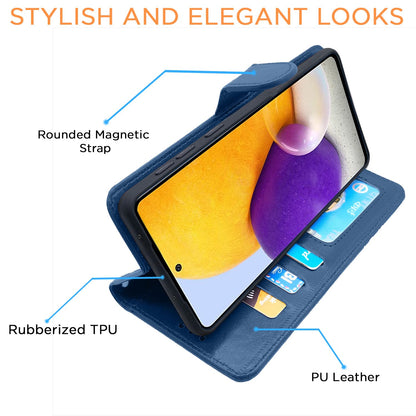 Pikkme Samsung A72 Vintage blue flip cover – photo 5
