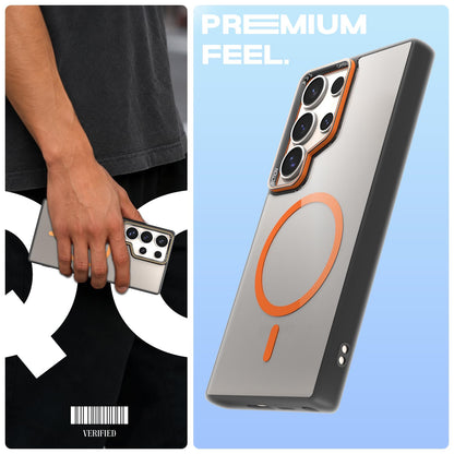 Pikkme Samsung S24 Ultra 5G MagSafe black & orange mag-safe mobile back cover – photo 2