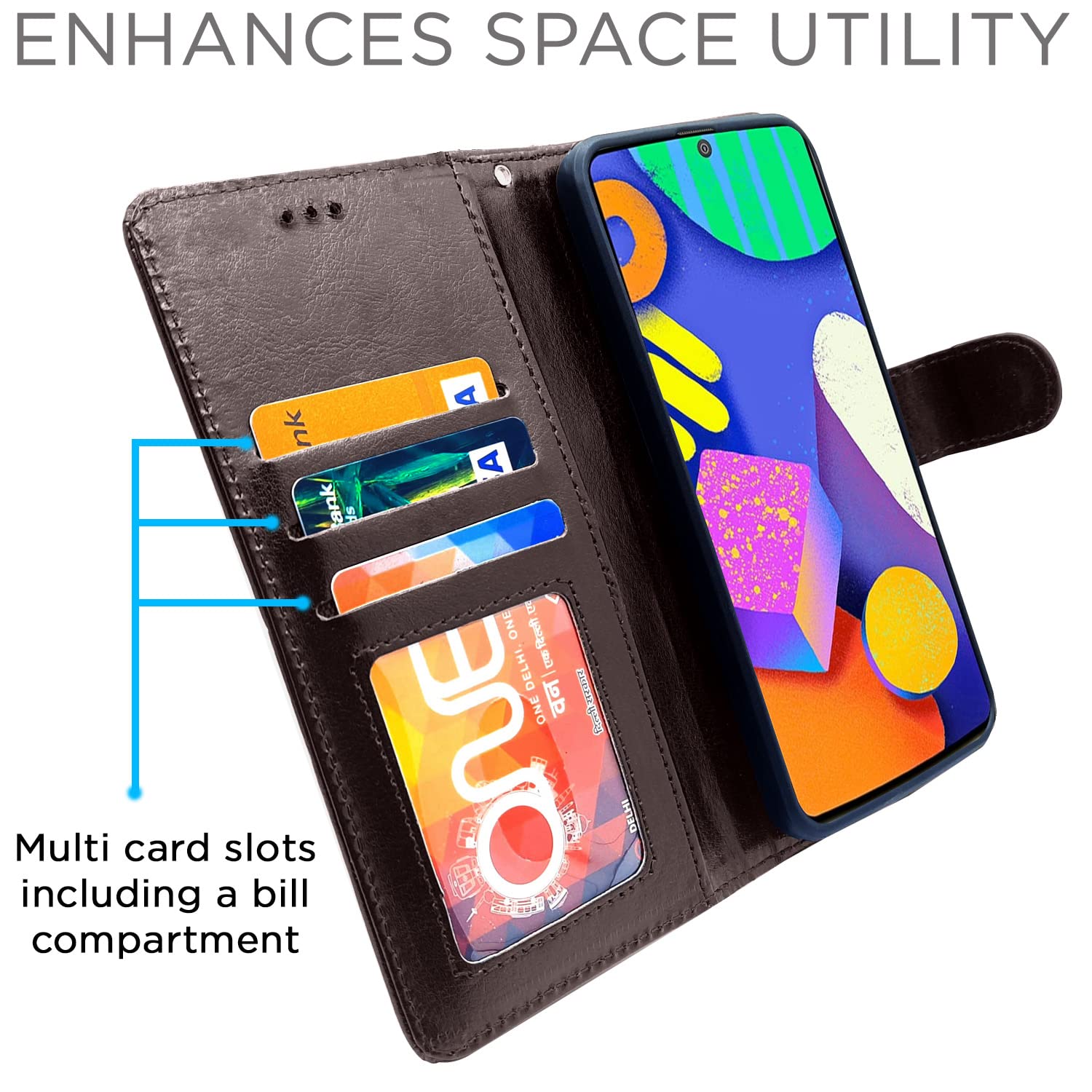Pikkme Samsung Galaxy F62 Vintage Flip Cover (Coffee)