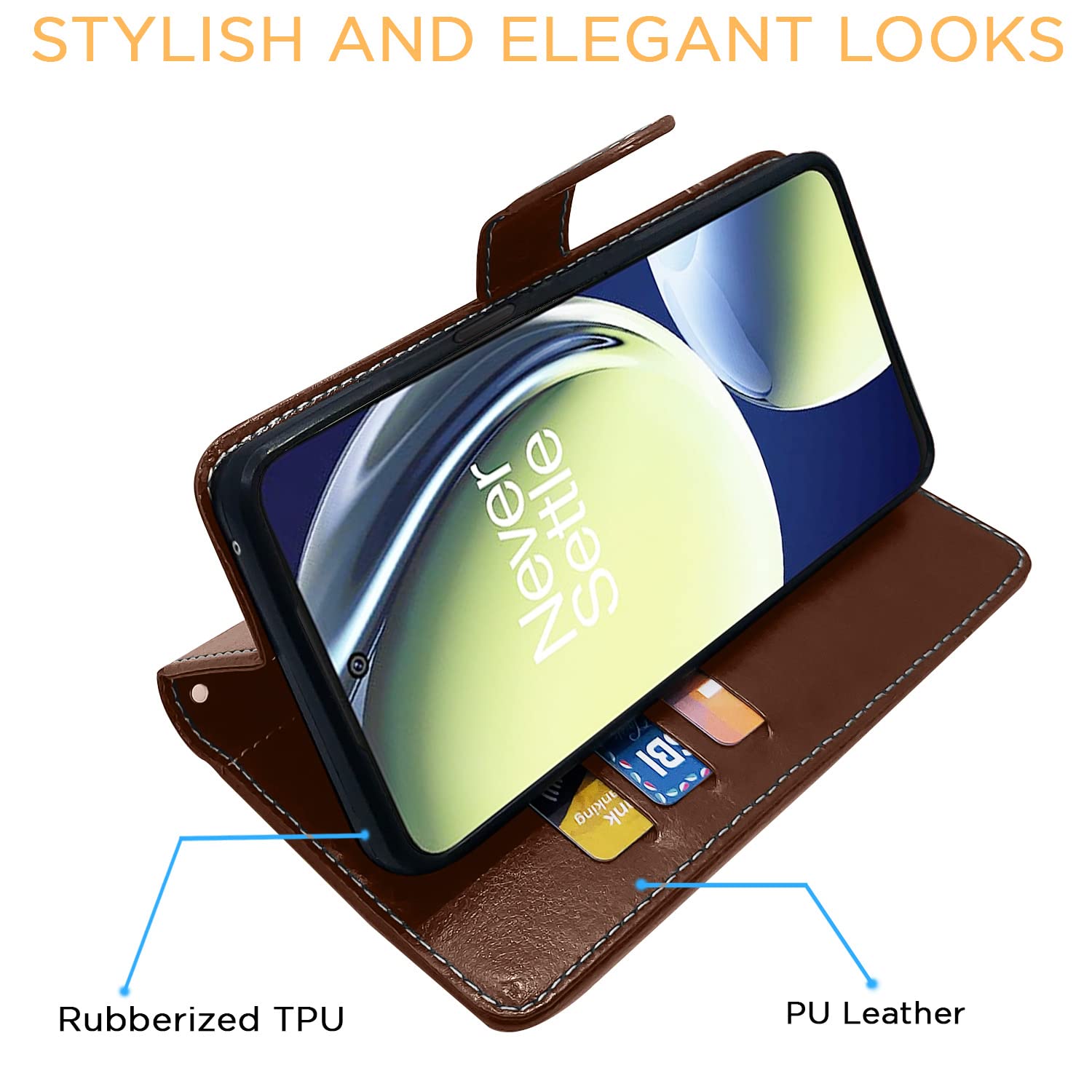 OnePlus Nord CE 3 Lite 5G Magnetic flip cover in brown & coffee by Pikkme – photo 6