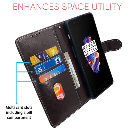 Pikkme OnePlus 5 Magnetic coffee & brown flip cover – photo 3