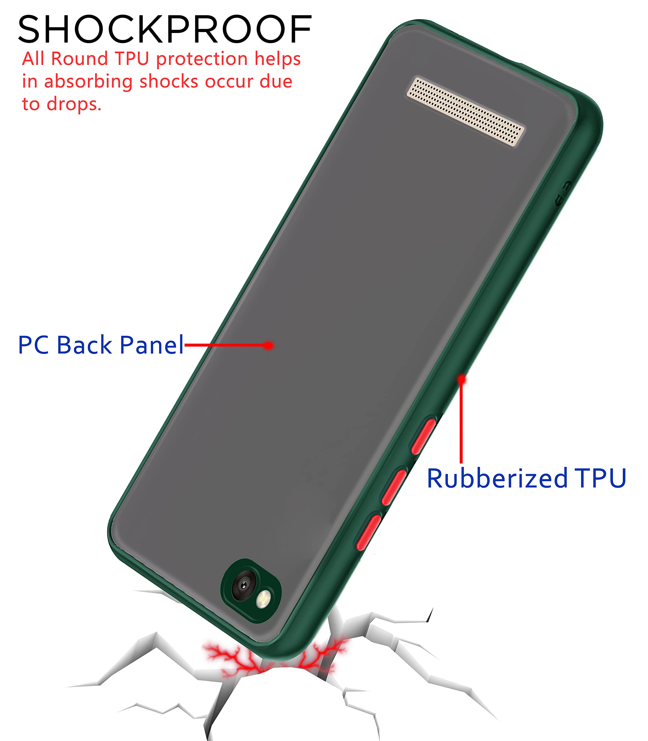 Redmi 4A Hybrid mobile cover in green by Pikkme – photo 4