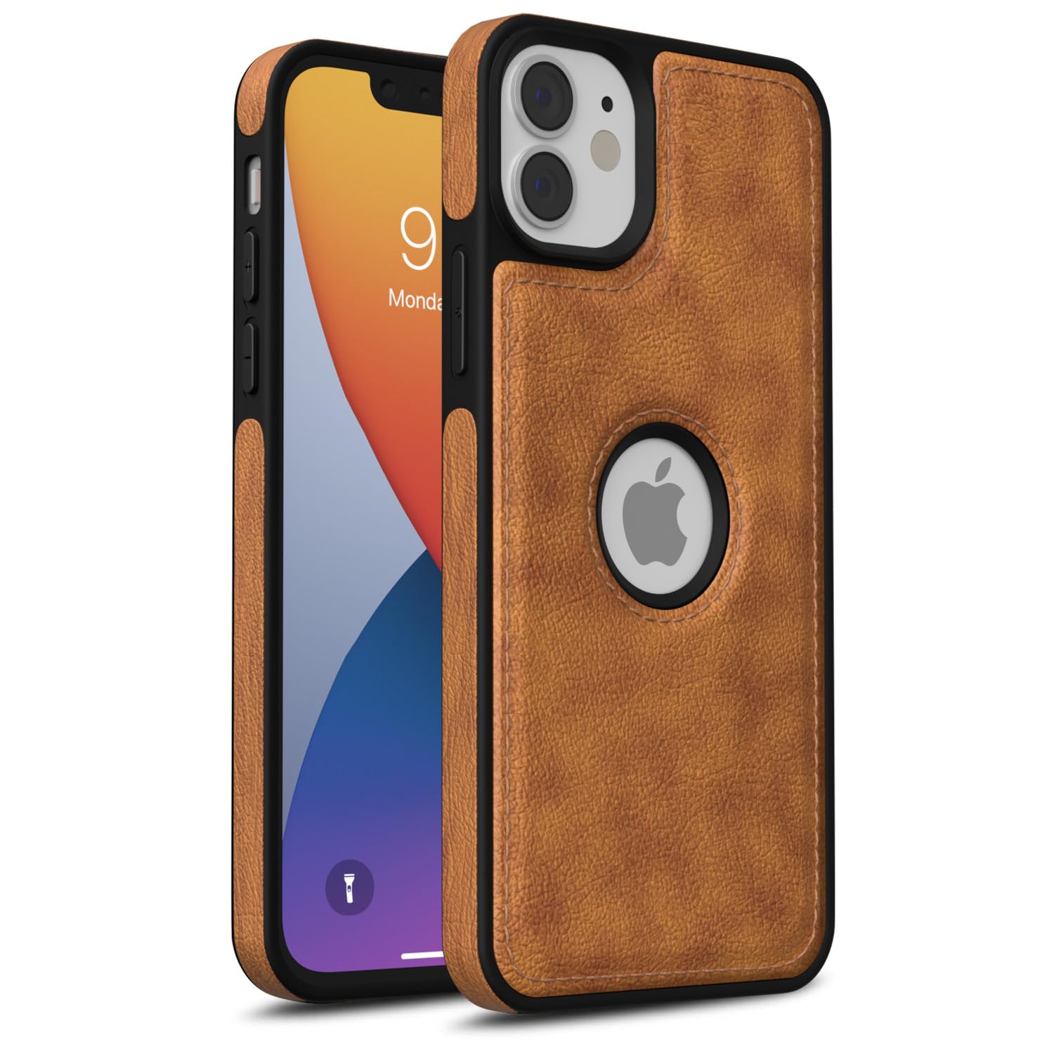 iPhone 12 / 12 Pro LeatherBack Back Cover – Brown