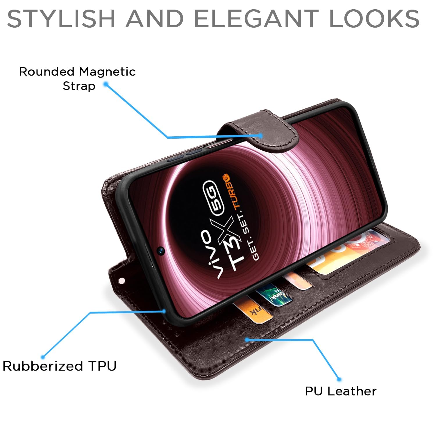 Coffee Wallet flip cover for Vivo T3x/Y200i 5G – Pikkme – photo 3