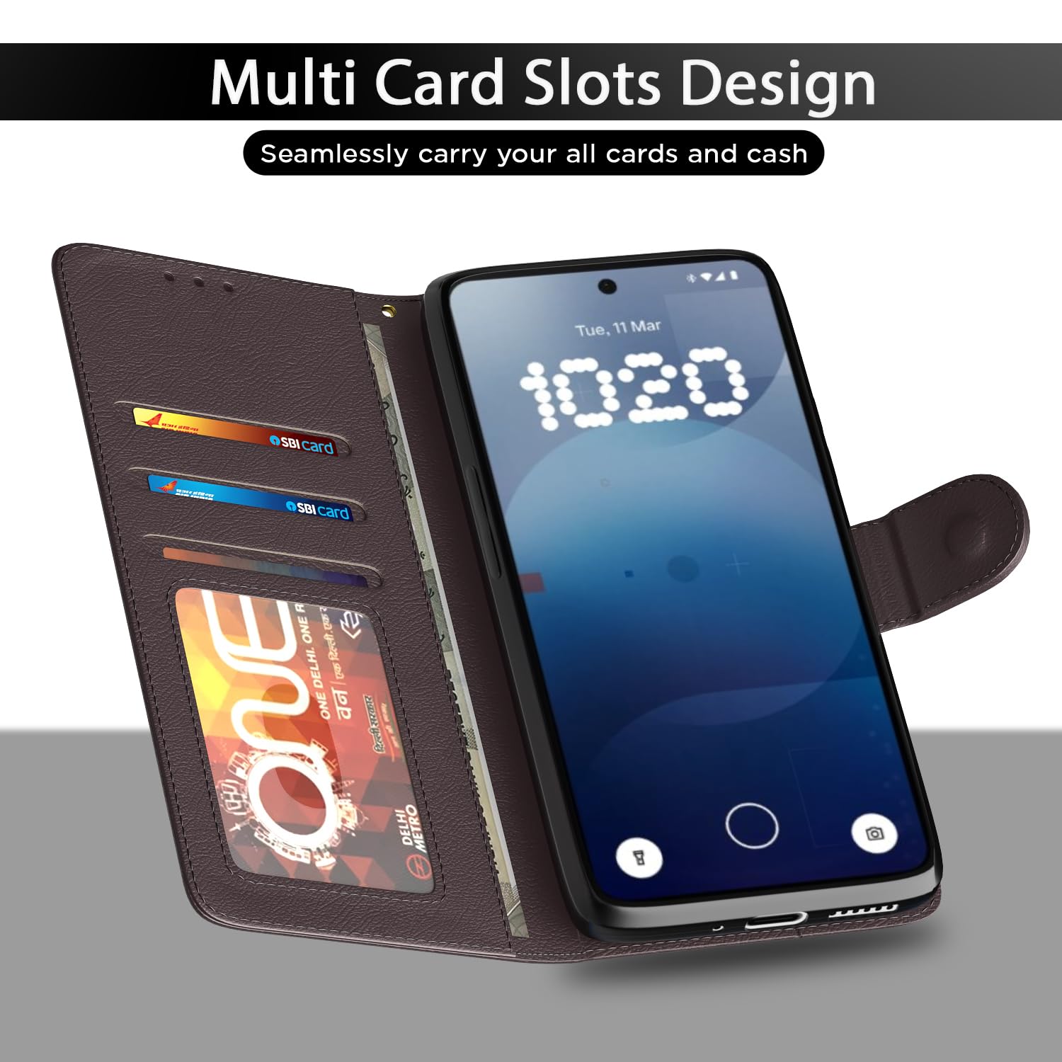 Pikkme Nothing Phone 3a Pro 5G Wallet coffee flip case – photo 5