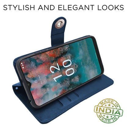 Nokia C12/C12 Pro Button flip cover in blue by Pikkme – photo 5
