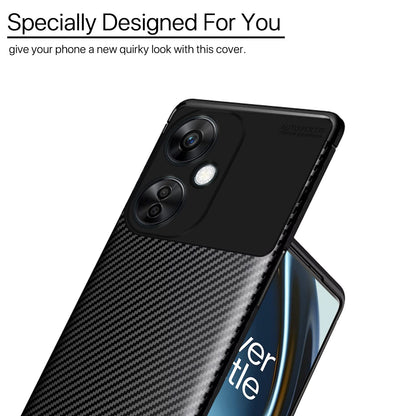 Pikkme OnePlus Nord Ce 3 Lite 5G | Rugged Carbon Fiber | Shock Proof | Matte Soft Silicon Flexible | Back Case for OnePlus Nord Ce 3 Lite 5G (Black)