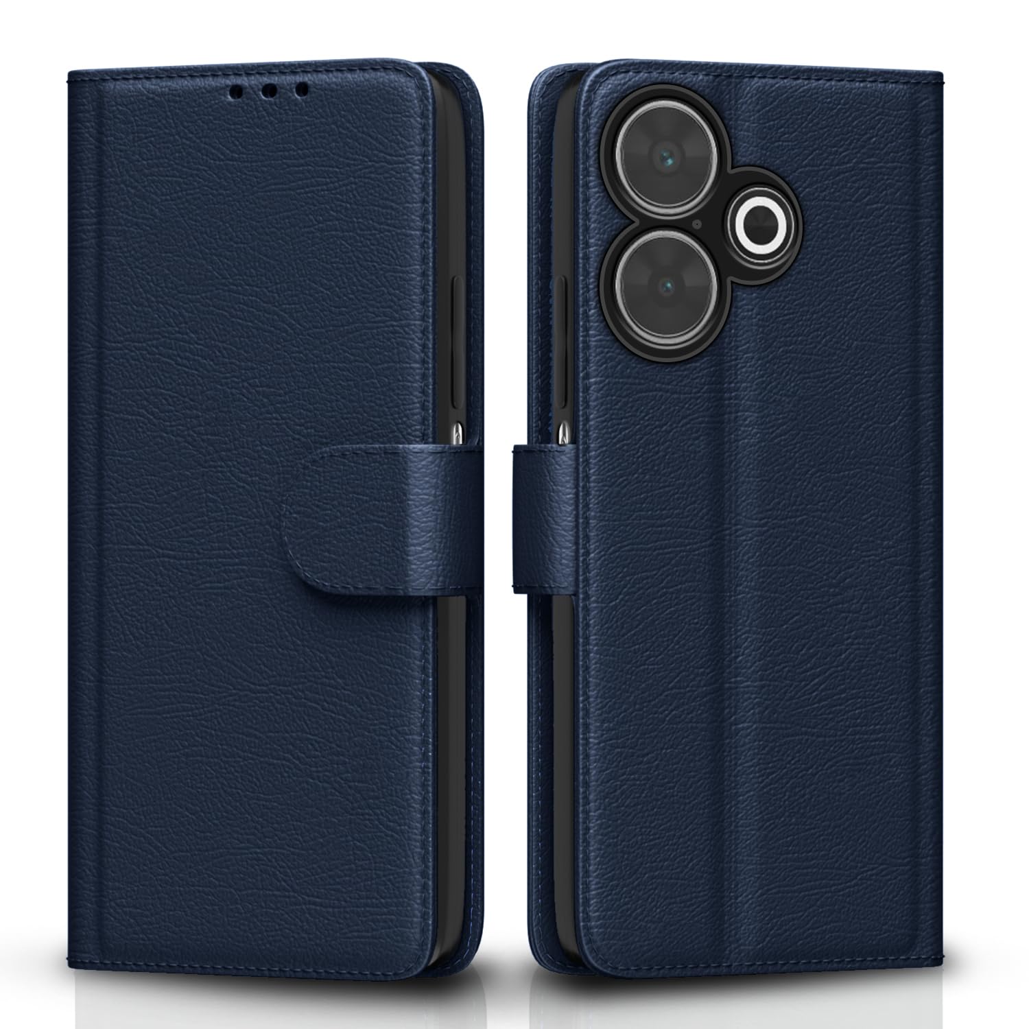 Pikkme Redmi 13 5G / Poco M6 Plus 5G Vintage Flip Cover (Blue)