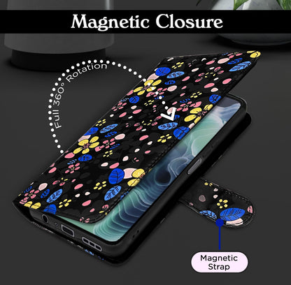 Moto G35 5G flip case in black flower by Pikkme – photo 6