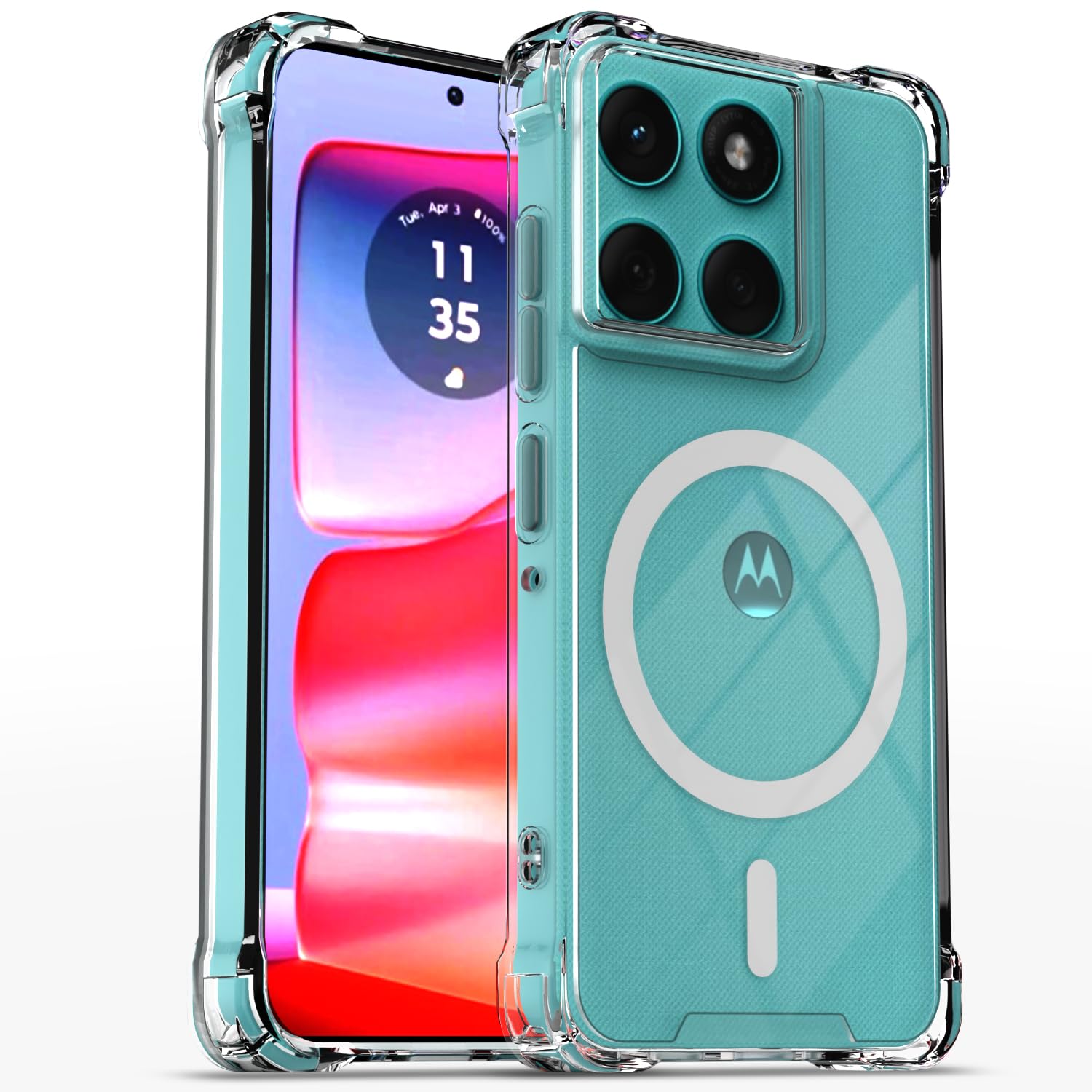 Moto Edge 60/Edge 60 Fusion 5G MagSafe mobile back cover in transparent mag-safe by Pikkme