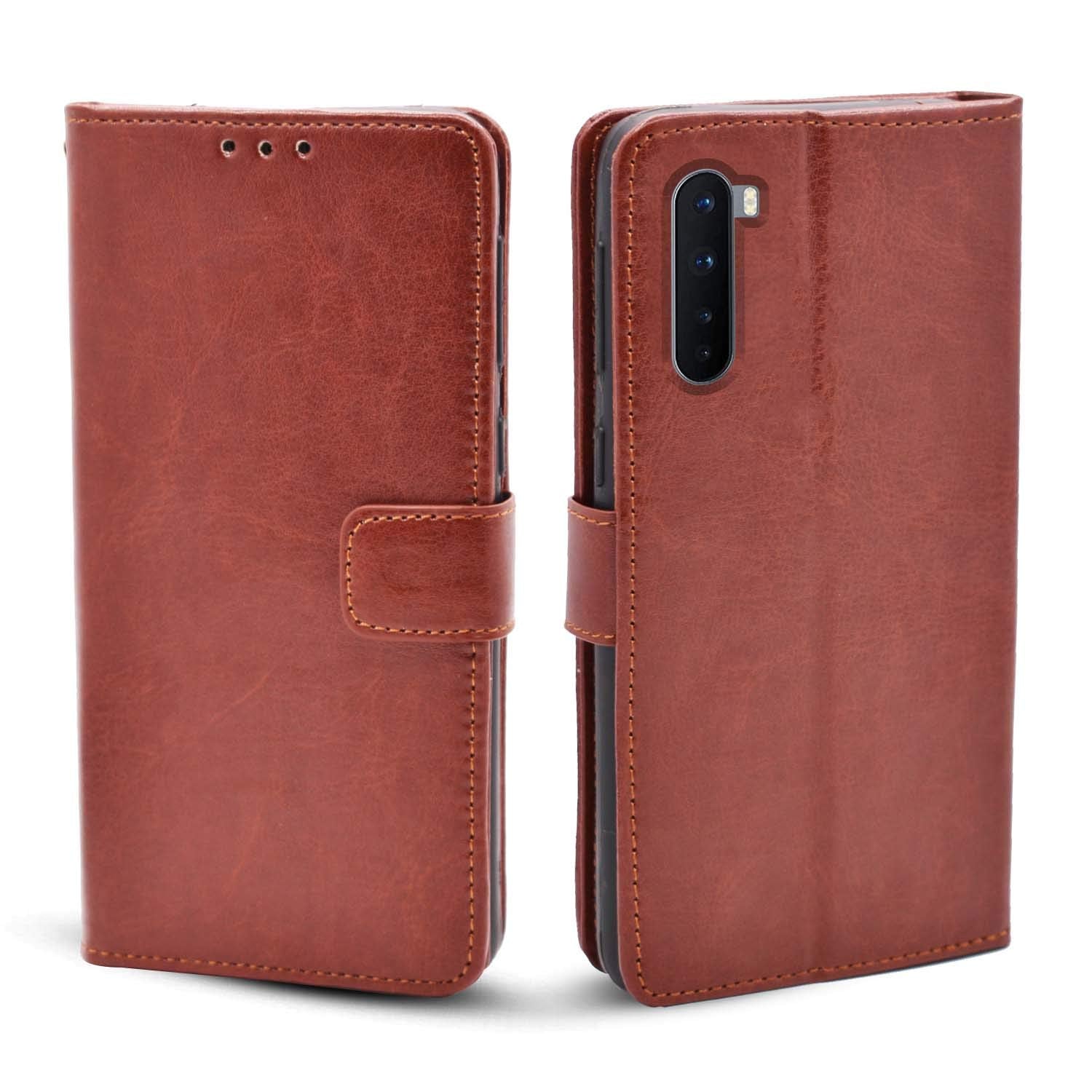 Brown Wallet wallet flip cover for OnePlus Nord – Pikkme