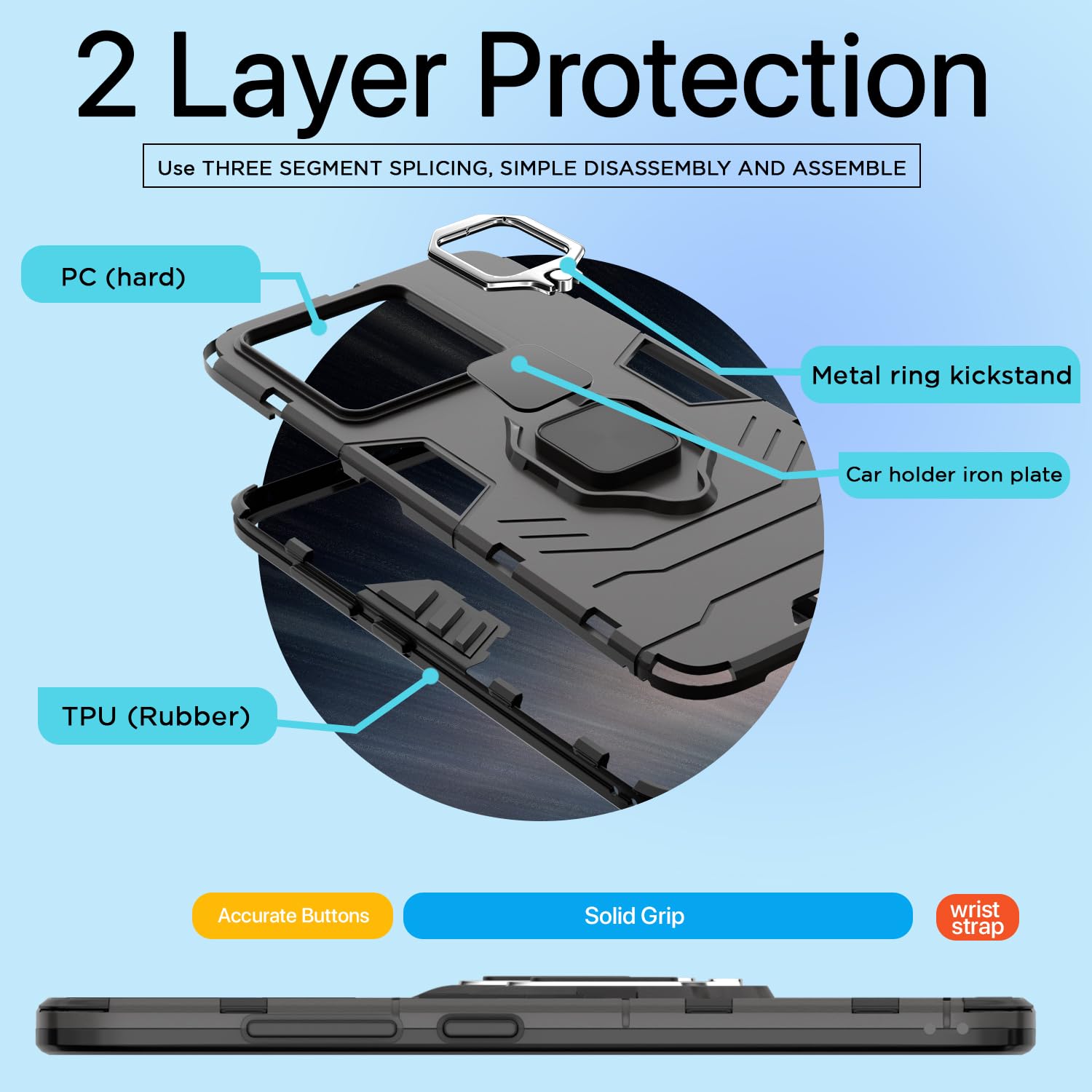 Pikkme Realme GT 7 Pro 5G D5 Tough Armor black back cover – photo 4
