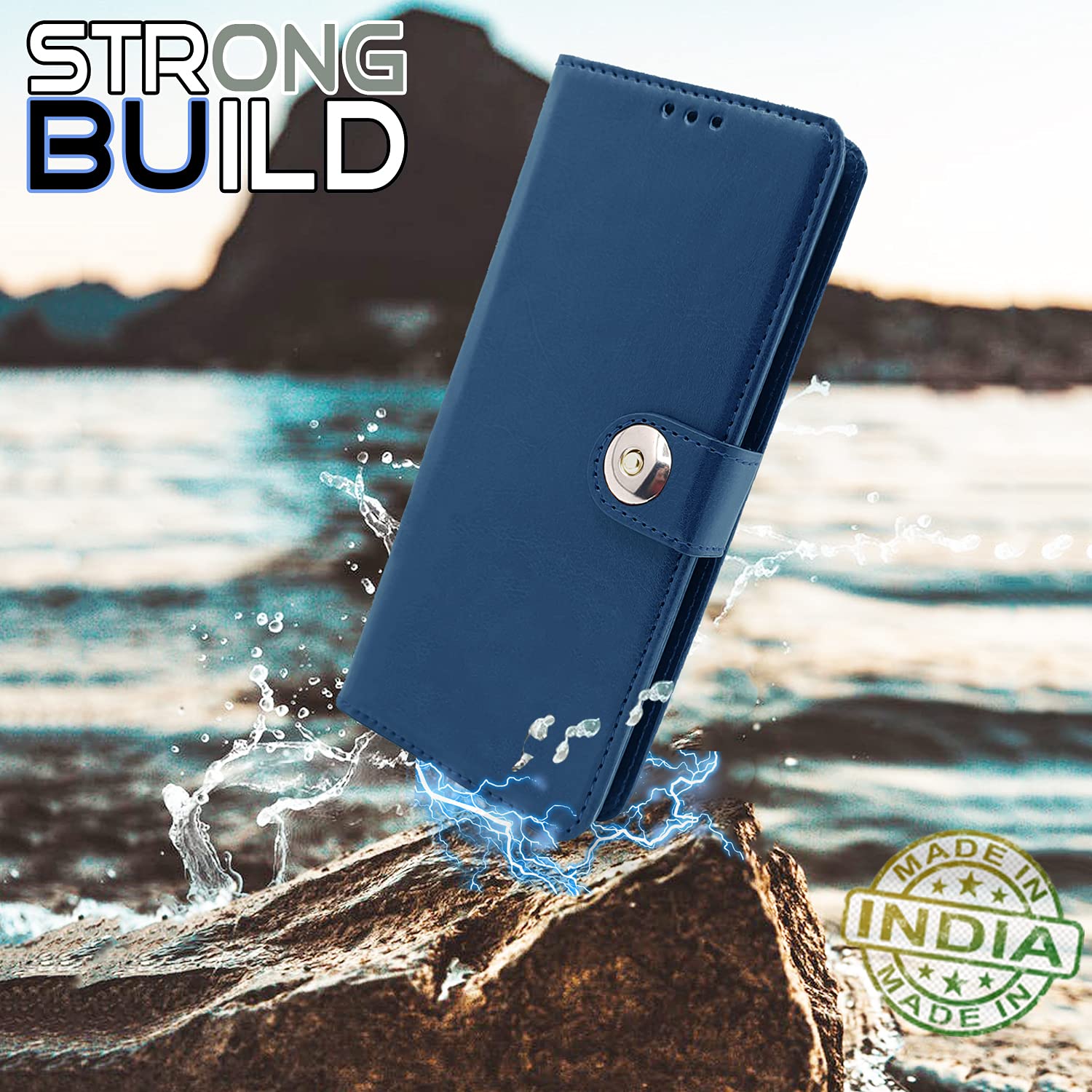 Pikkme Samsung Galaxy M30s / M21 / M21 2021 Button Flip Cover (Blue)