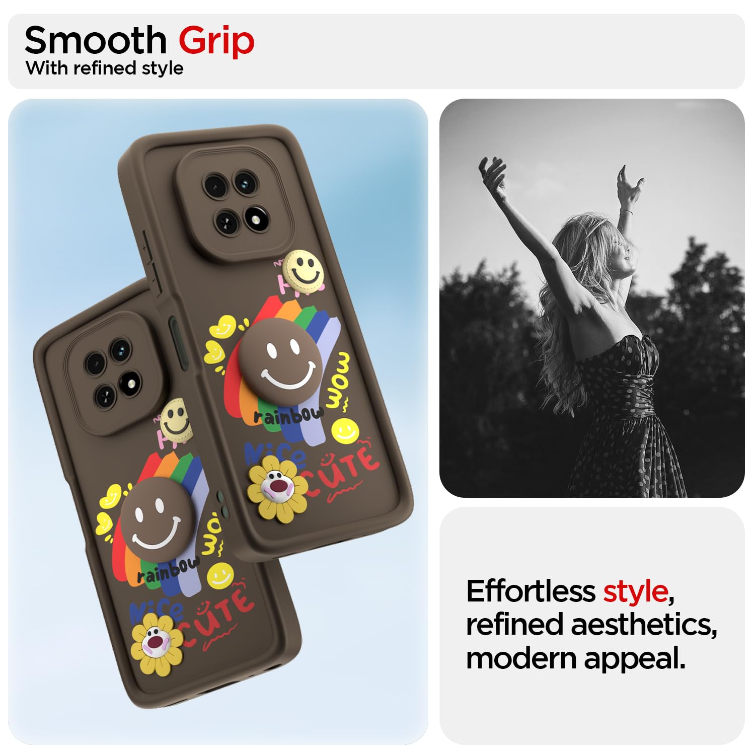 Pikkme Realme C63 5G Soft Silicone brown back cover – photo 2