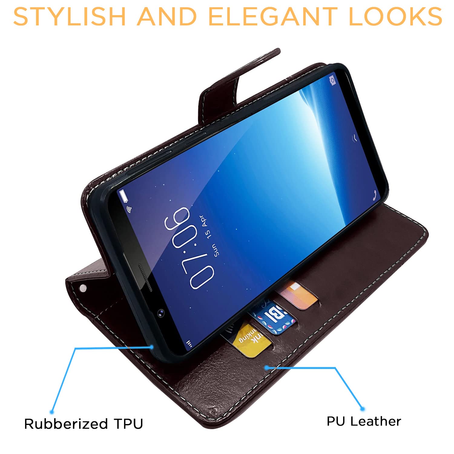 Coffee & brown flip cover for Vivo Y71 – Pikkme – photo 5