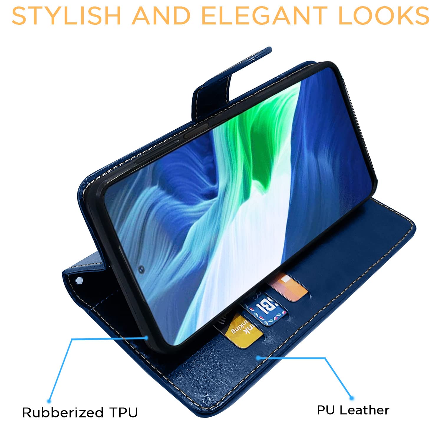 Blue & brown mobile flip cover for Infinix Note 10 – Pikkme – photo 5