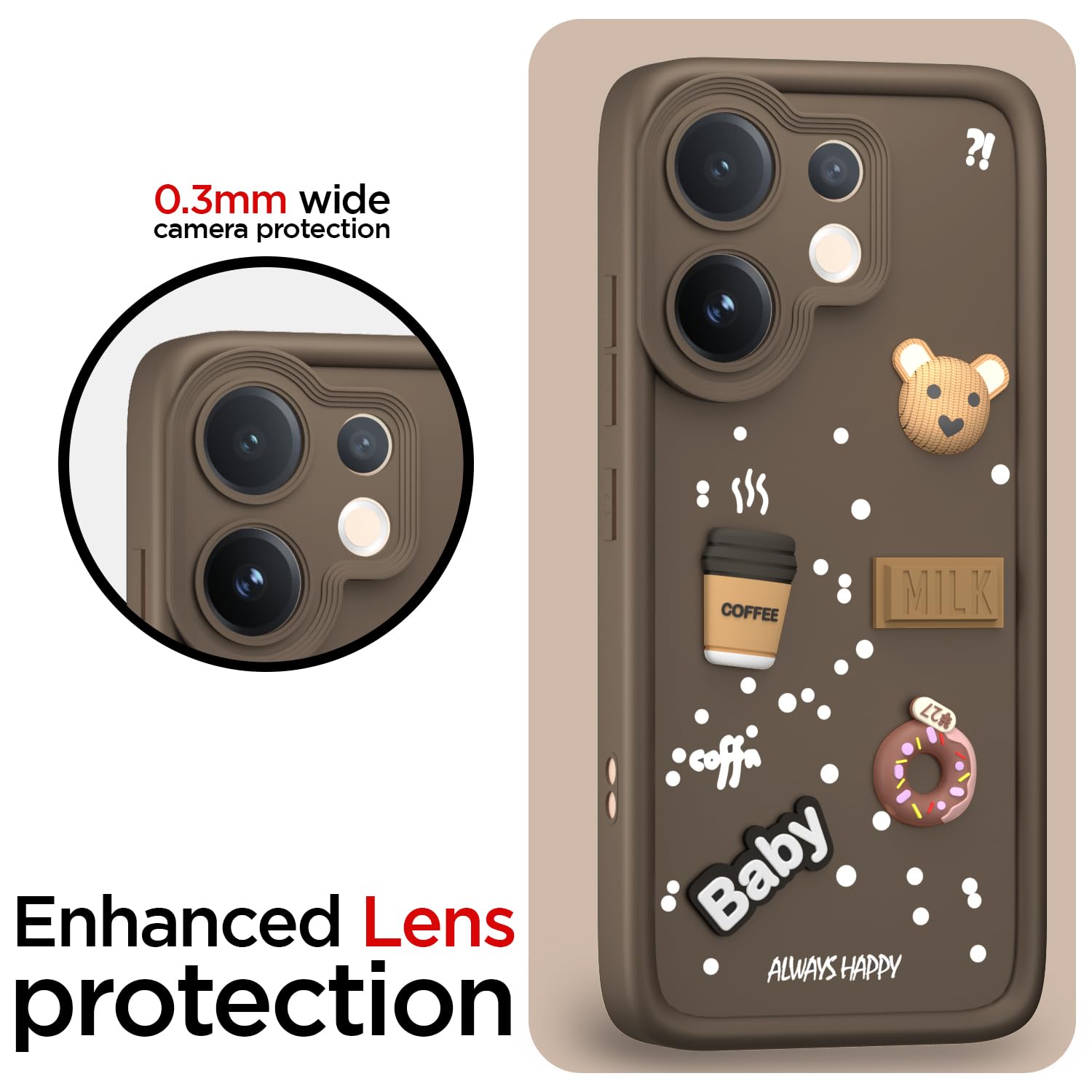 Pikkme Vivo V60 5G/T4 Pro 5G/3D brown back cover – photo 5