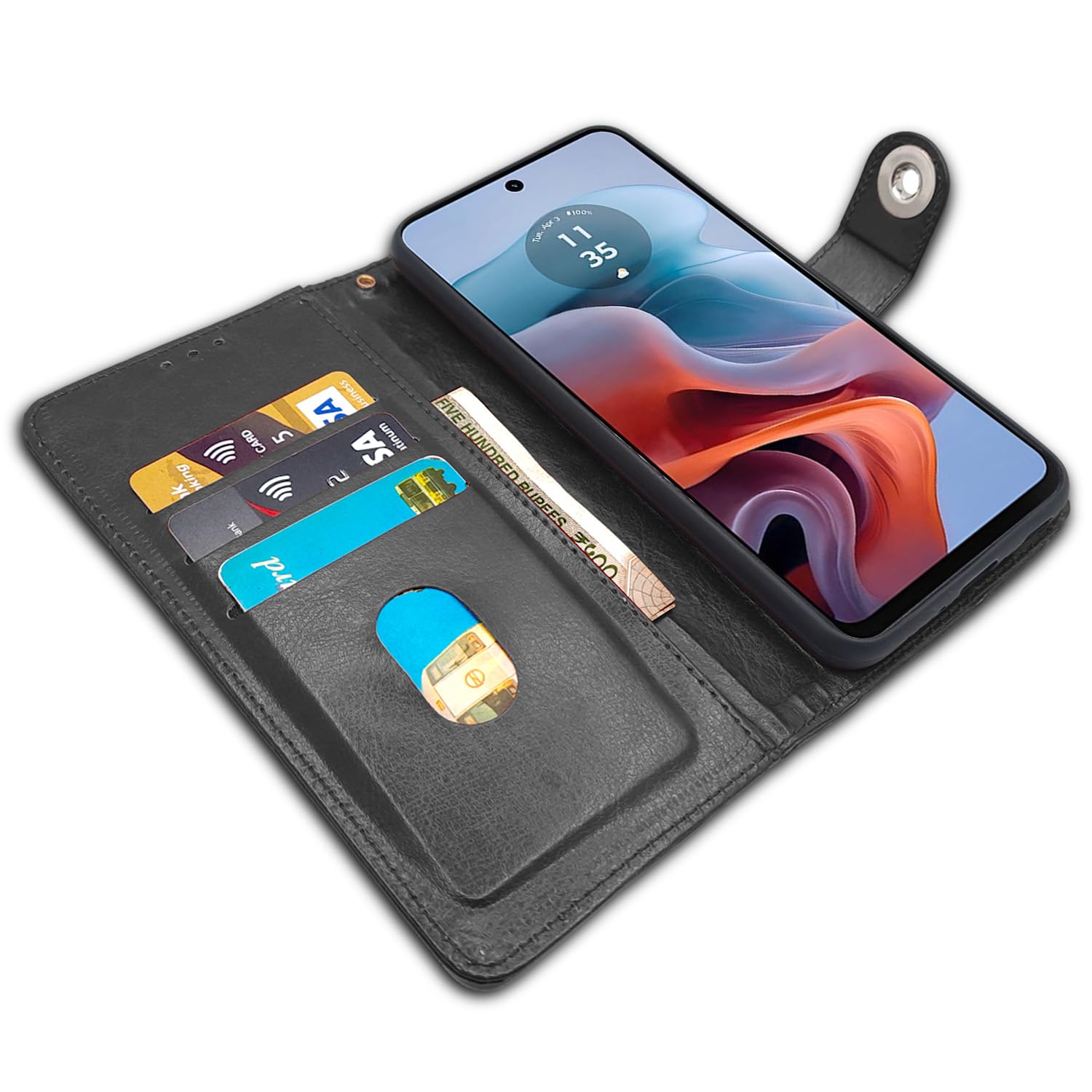Black Button flip cover for Moto G34/G45 5G – Pikkme – photo 3