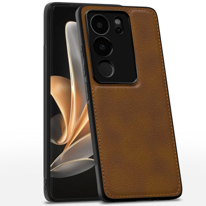 Pikkme Vivo V29 5G Leather Back Cover (Brown)