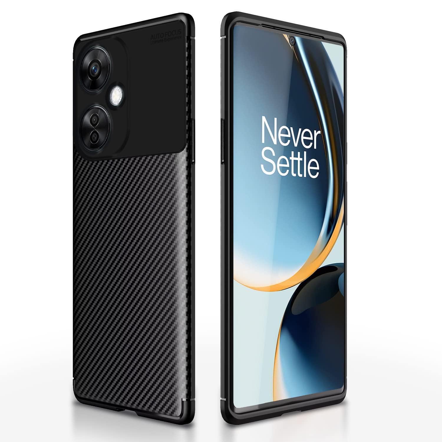 Pikkme black Carbon mobile back cover for OnePlus Nord CE 3 Lite 5G