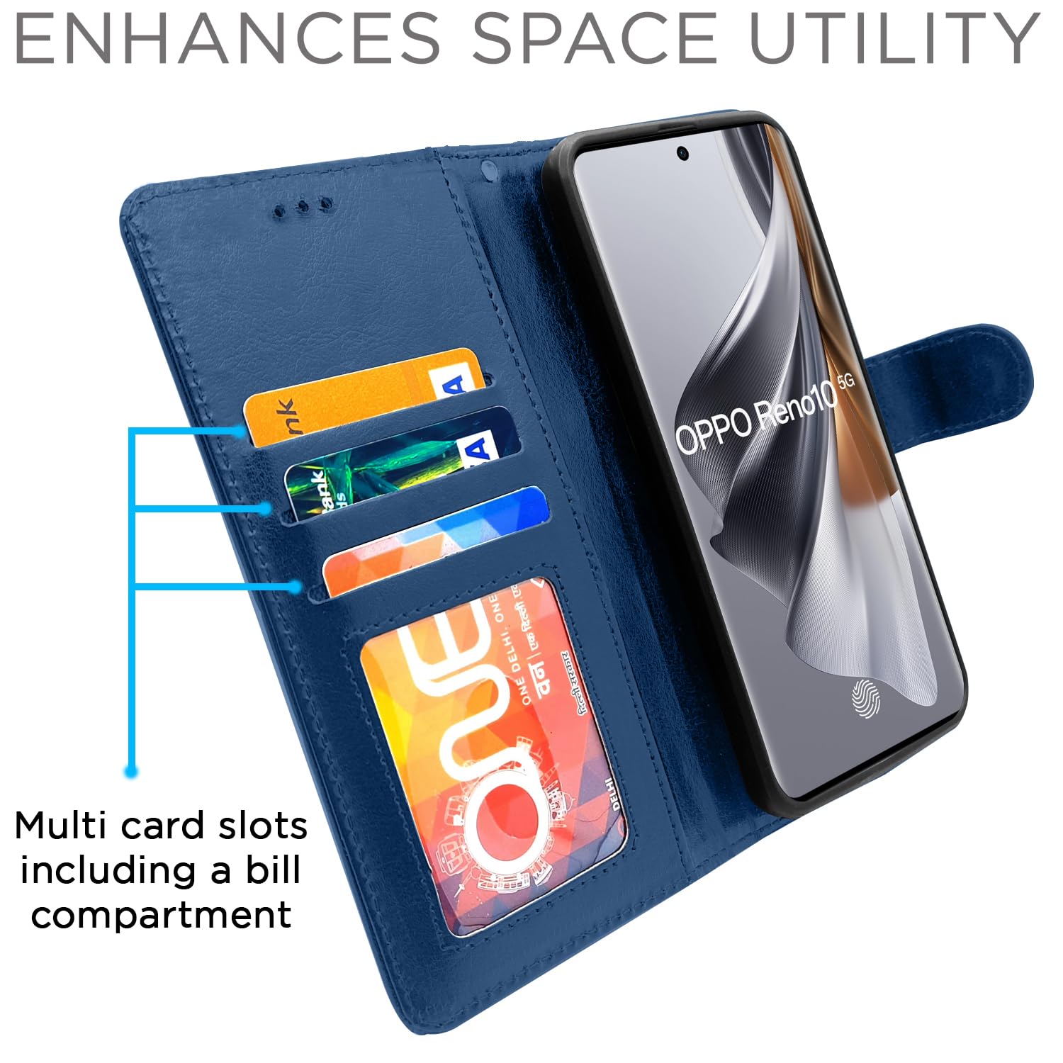 Blue Wallet flip cover for Oppo Reno 10 5G – Pikkme – photo 3
