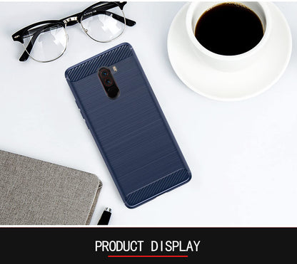 Pikkme Mi Poco F1 Hybrid Carbon Fiber Back Cover | Blue