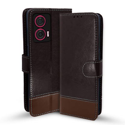 Moto Edge 50 Fusion/G96 5G Magnetic flip case in coffee & brown by Pikkme