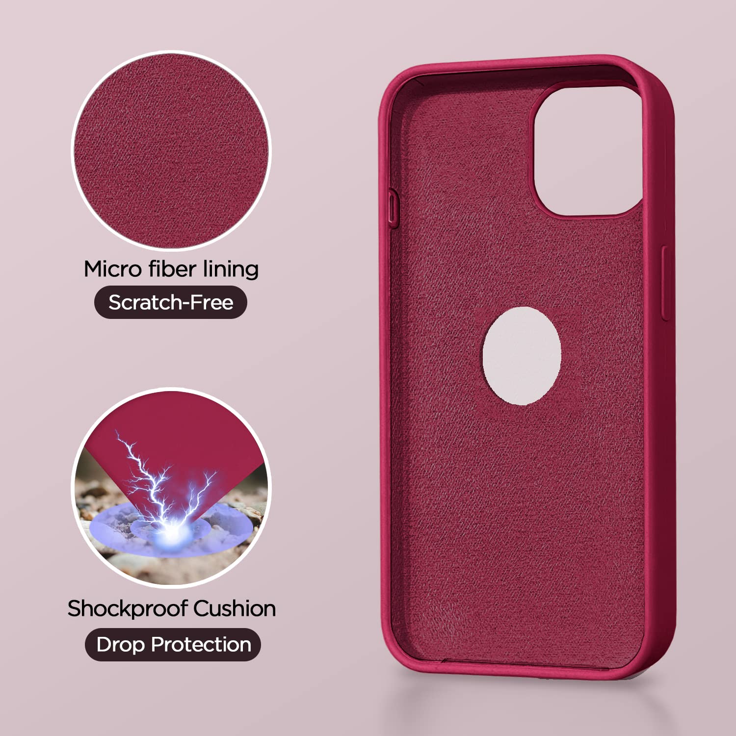 Pikkme iPhone 13 Super Soft Silicone Back Cover (Maroon)