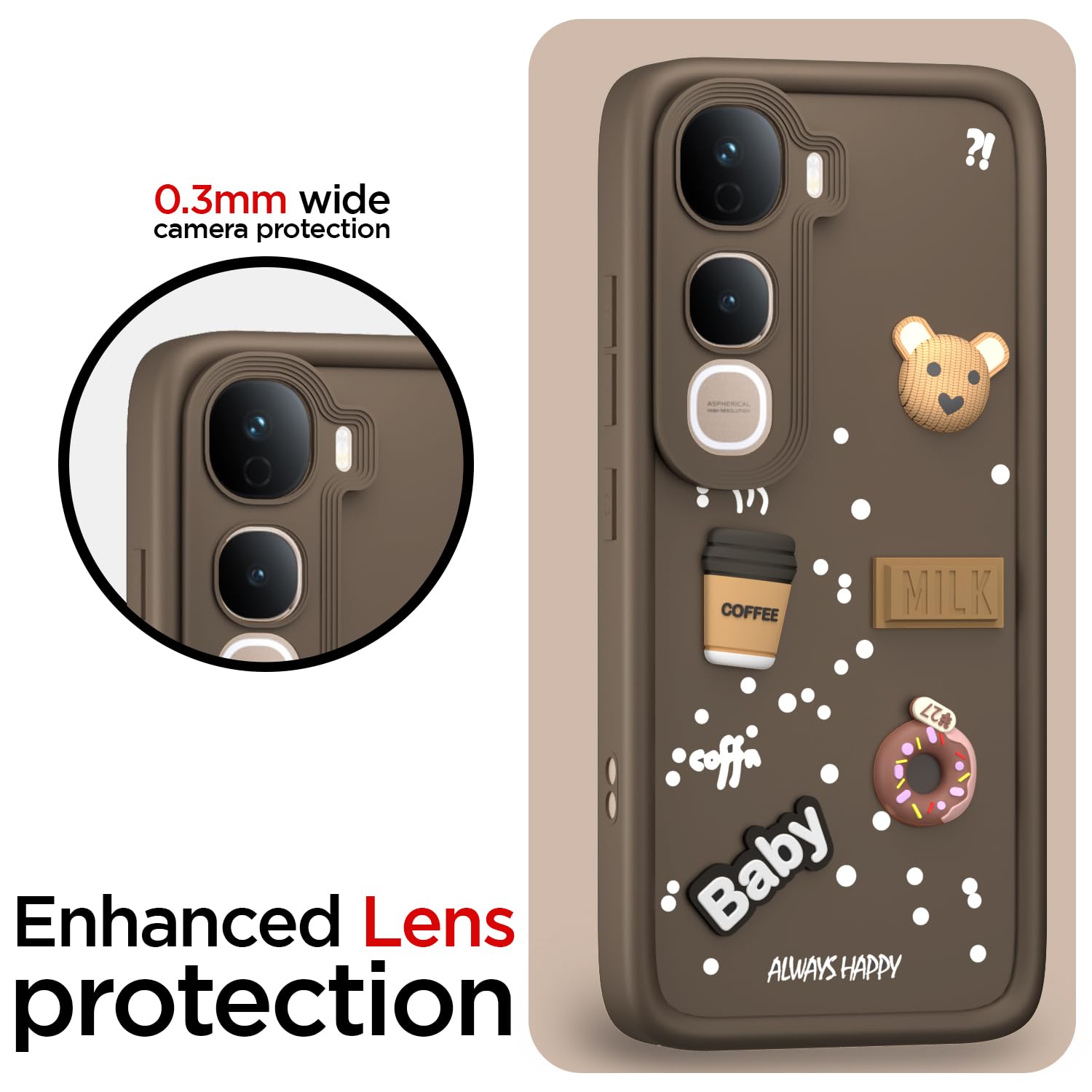 Pikkme Vivo Y400 Pro 5G/3D brown mobile cover – photo 5