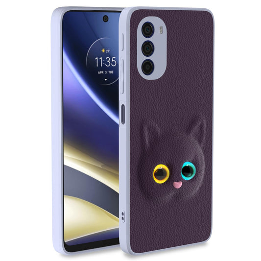 Pikkme Moto G84 5G Kitty Back Cover (Purple)