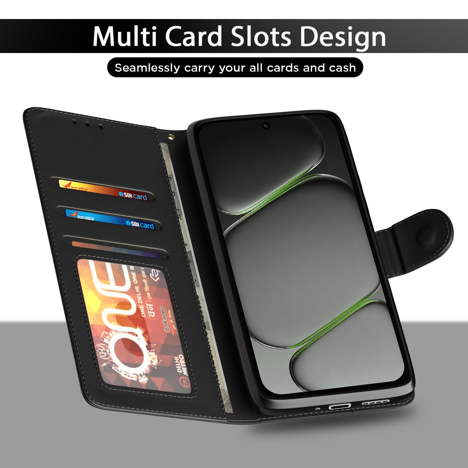 Pikkme black Wallet mobile flip cover for OnePlus N6 5G – photo 5
