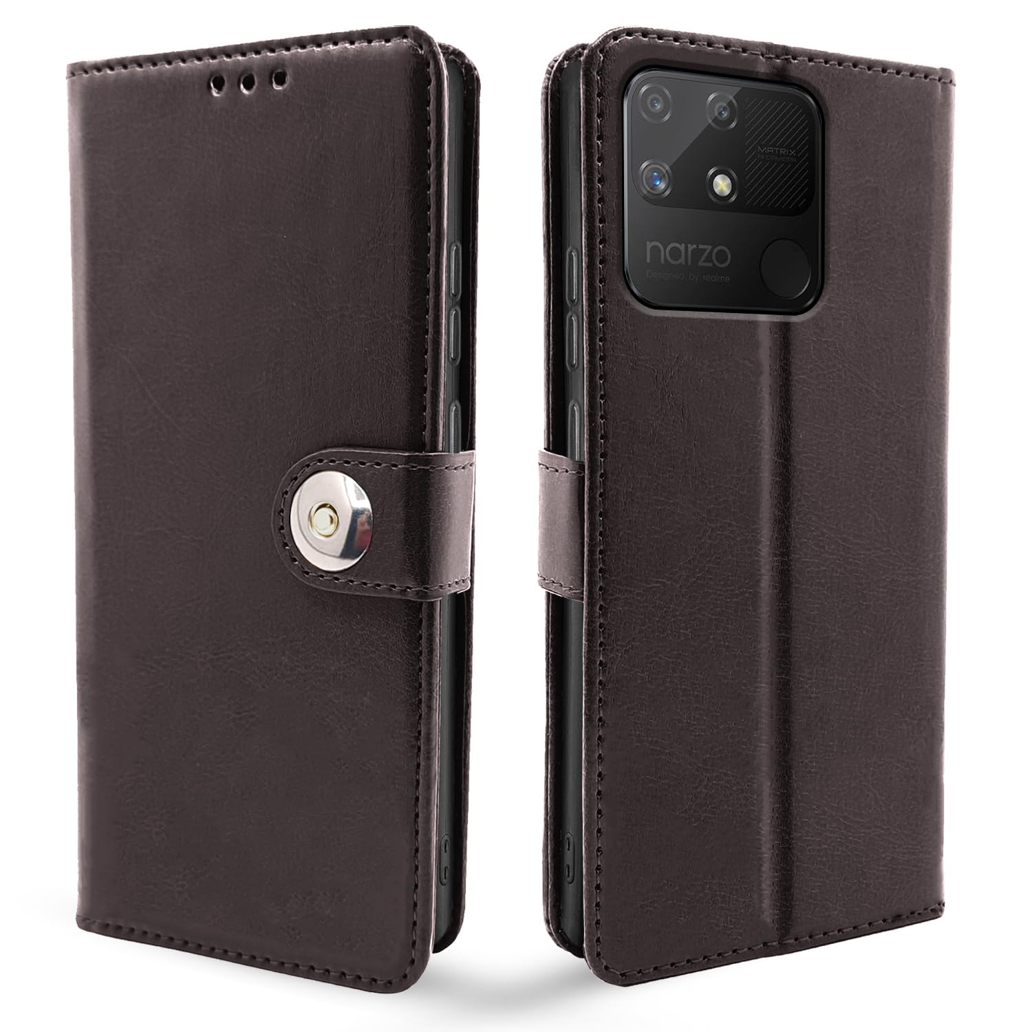 Pikkme coffee mobile flip cover for Realme Narzo 50A